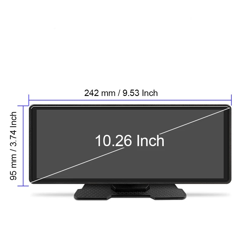 10.26" Wireless CarPlay & Android Auto Touchscreen Display – Universal Fit