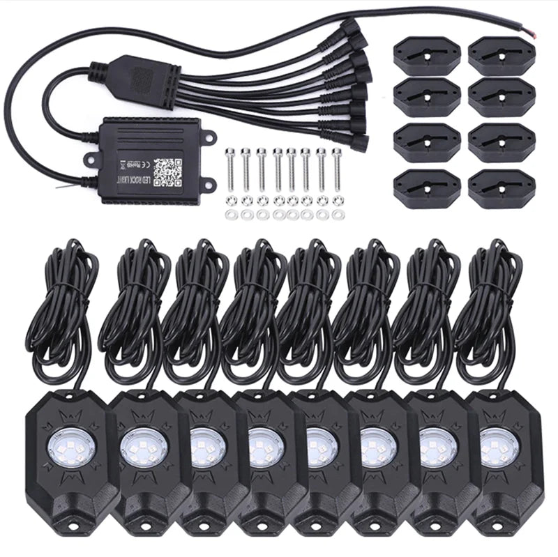 RGB LED Rock Lights – App Controlled | IP68 Waterproof