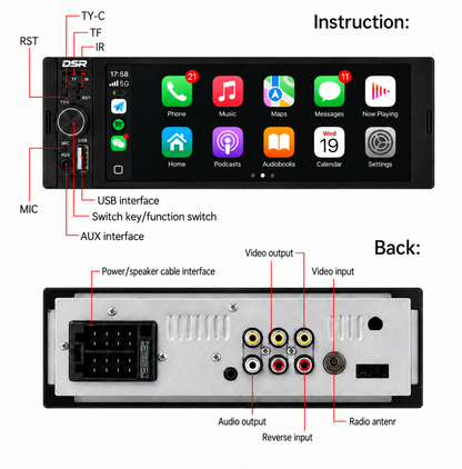 Single Din Universal DSR Head Unit