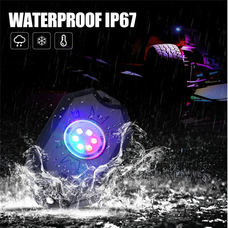 RGB LED Rock Lights – App Controlled | IP68 Waterproof