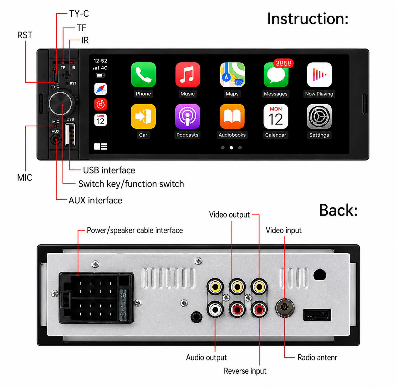 Single Din Universal DSR Head Unit